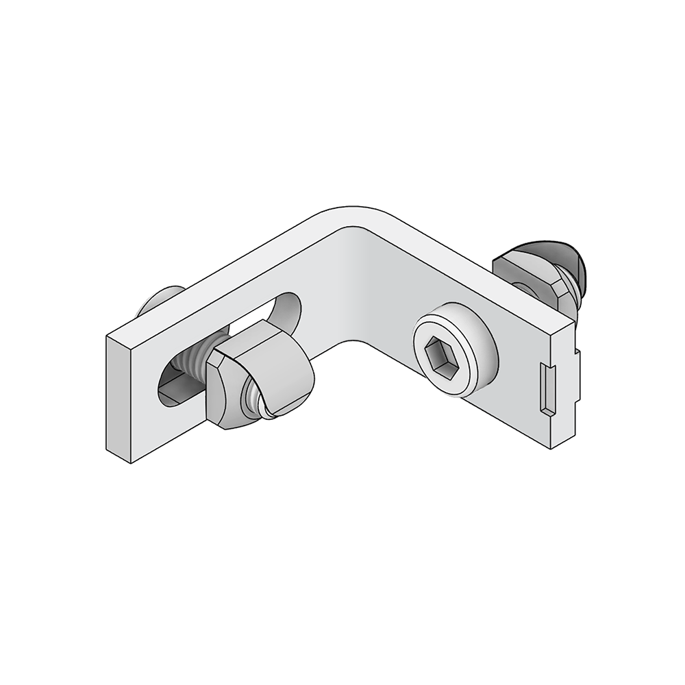 41-440-1 MODULAR SOLUTIONS ALUMINUM BRACKET<BR>GUARD UNIT FIXING ANGLE 19 AR W/HARDWARE